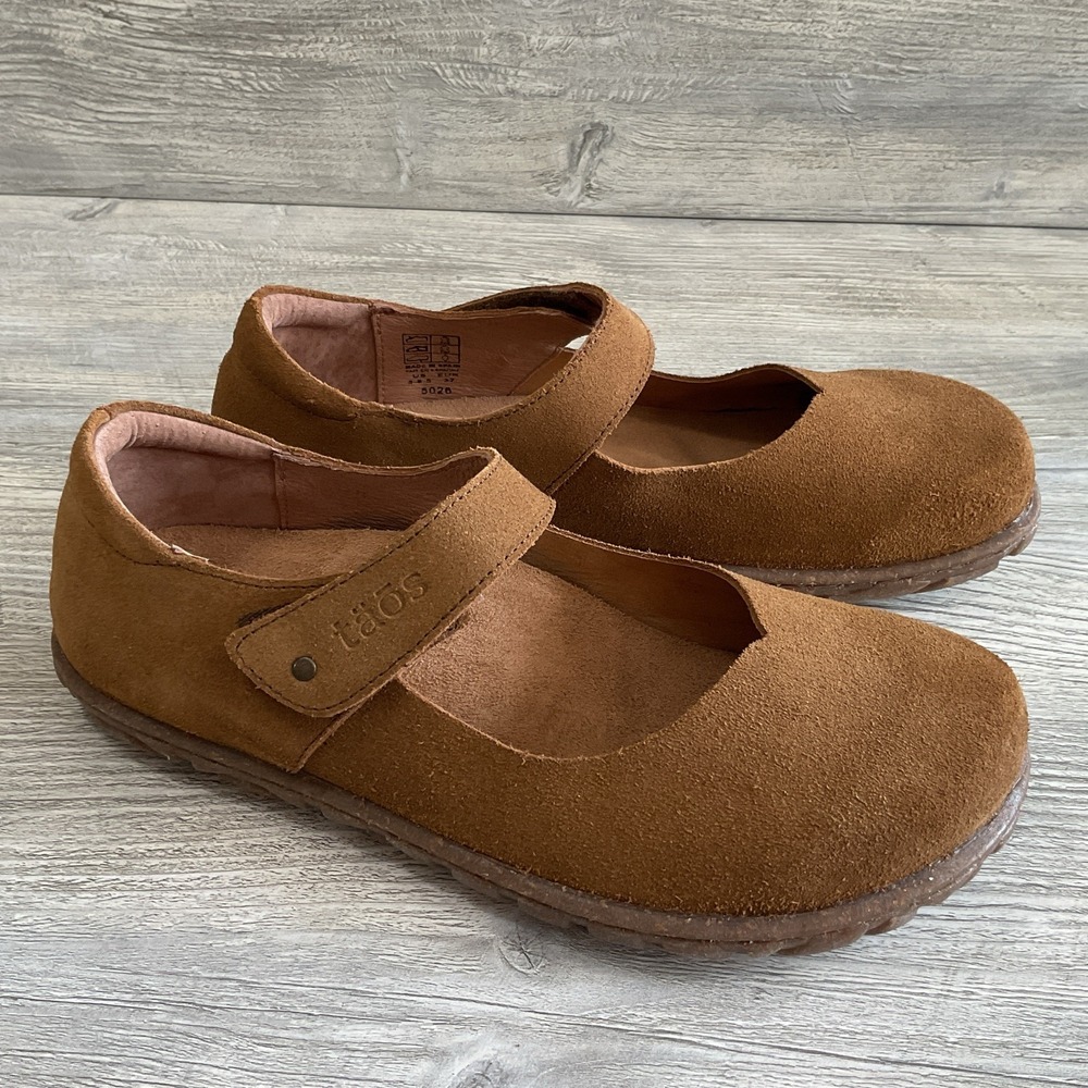 Taos Success Caramel Brown Suede Women's Mary Jane Career Shoes Size EU 37 6 6.5